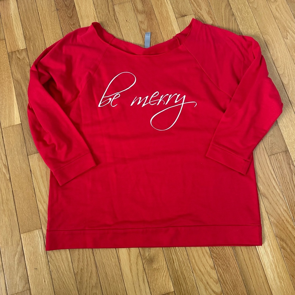 Red 'Be Merry' Sweatshirt Size XL
